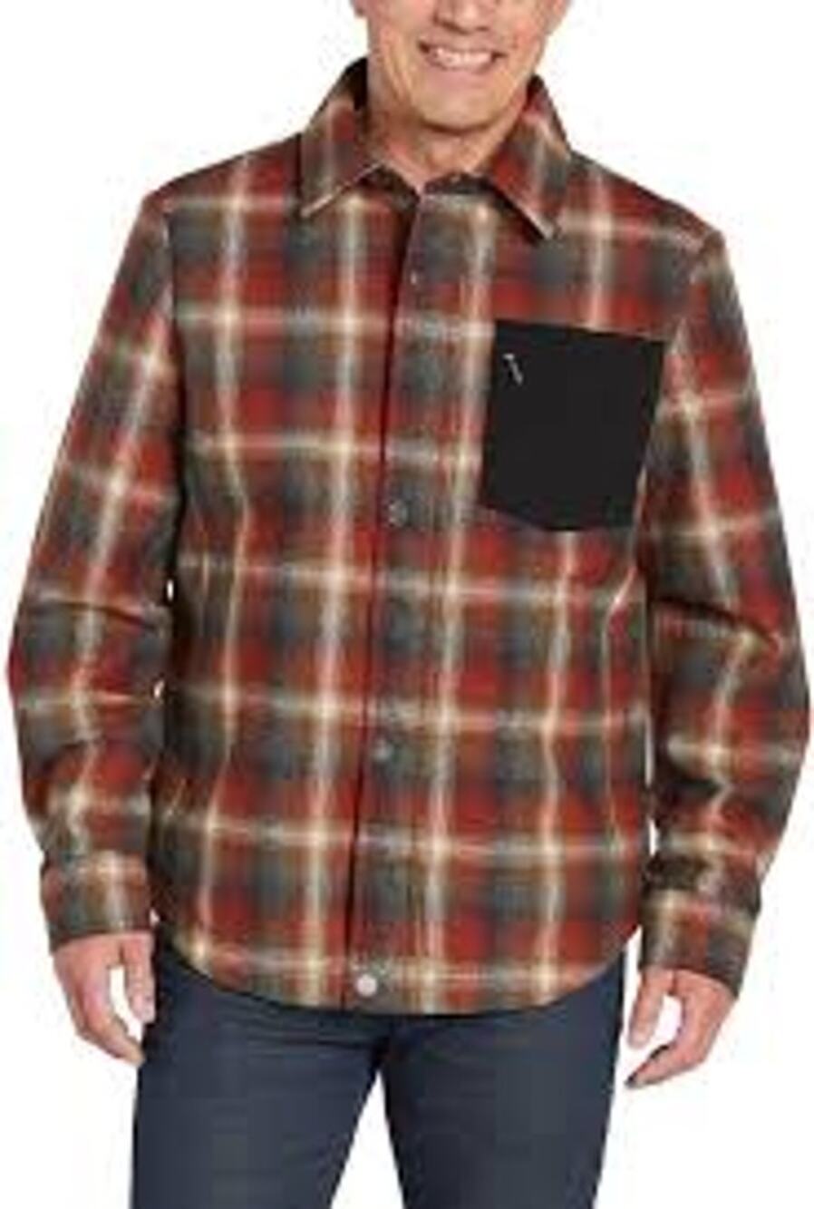 Pendleton Men's polyfill insulation wool blend shirt jacket plaid zip up Size XL
